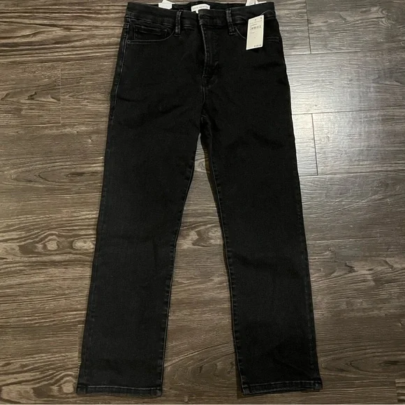 NWT Good American Black Good Legs Straight Jeans - Picture 1 of 5